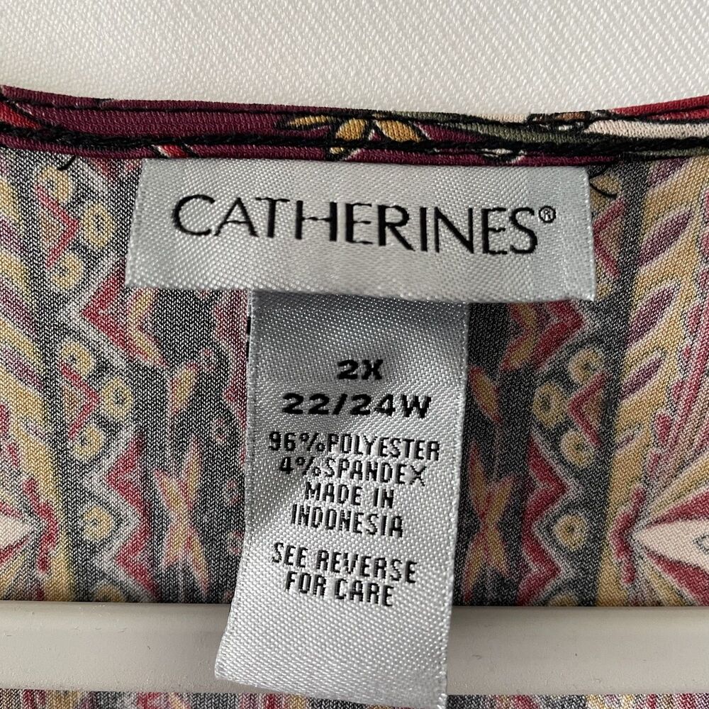 Catherines Open Front 3/4 Sleeve Paisley Kimono Cardigan Size 22/24W - Picture 5 of 9